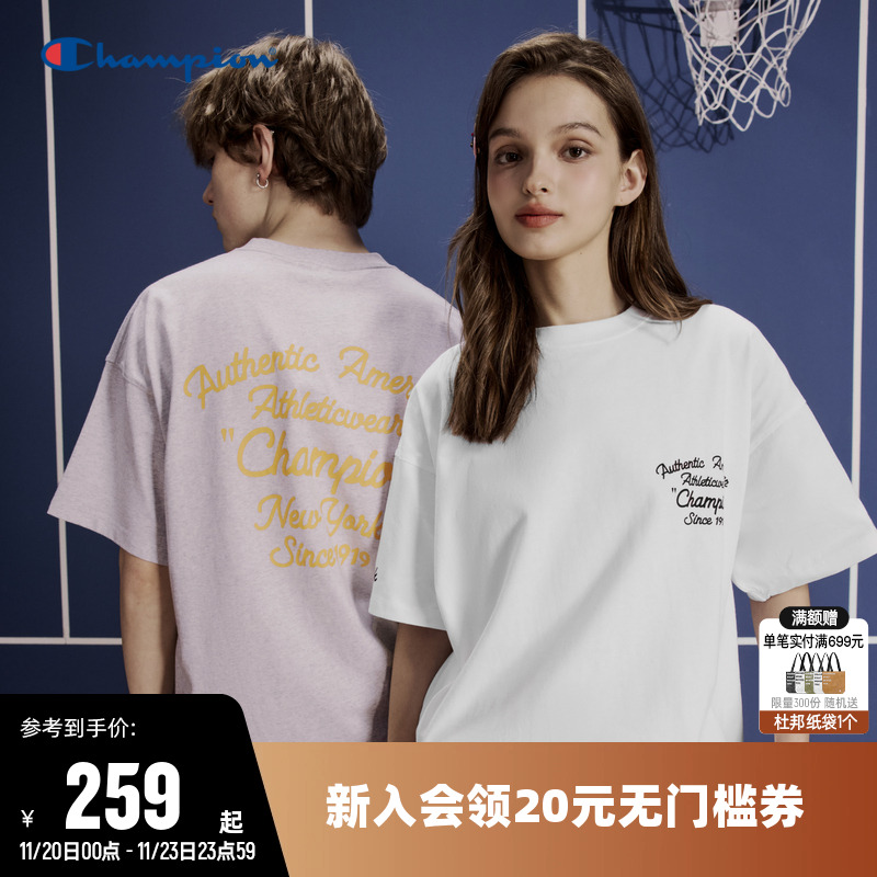 Champion冠军情侣印花短袖T恤