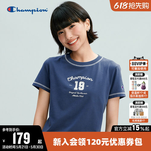 Champion冠军复古原来短袖T恤女