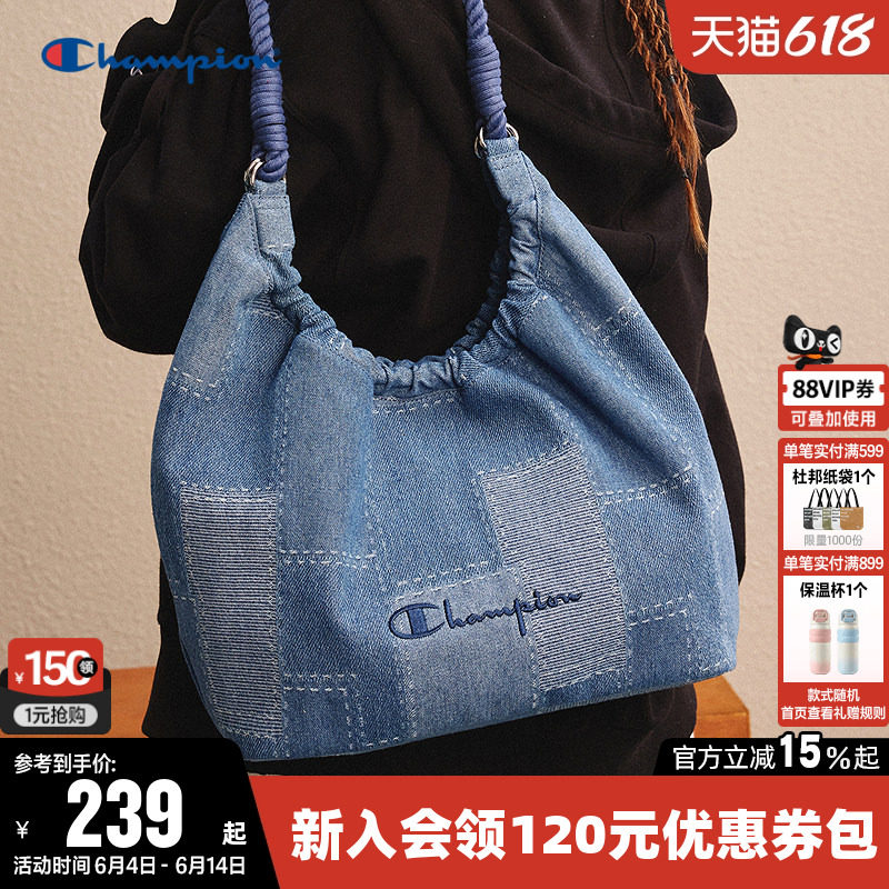 Champion冠军单肩包女男情侣轻量化时尚通勤出游手提包挎包托特包