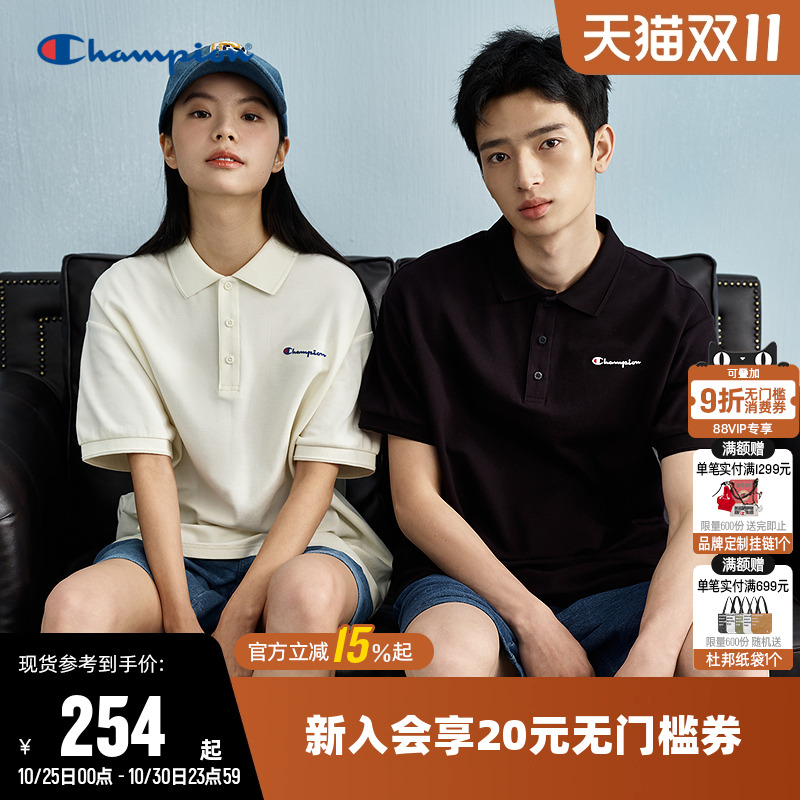 Champion冠军短袖POLO衫T恤情侣