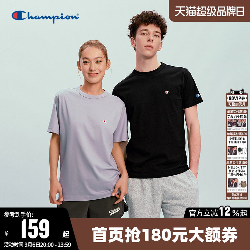 Champion冠军情侣圆领短袖T恤										