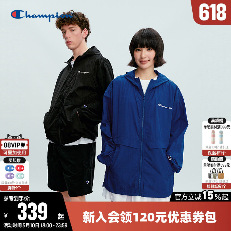Champion冠军夹克女2026春季新款情侣休闲宽松连帽拉链开衫外套男