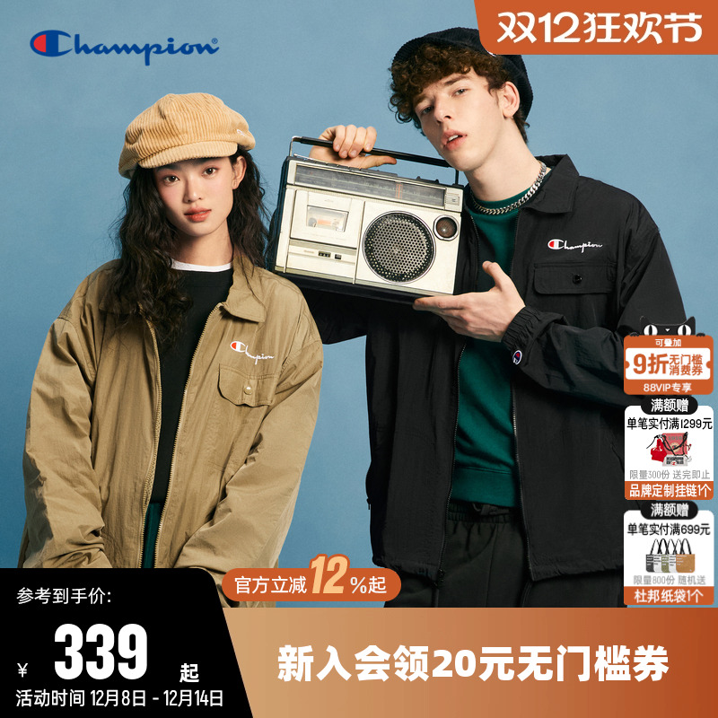 刺绣夹克外套Champion翻领男