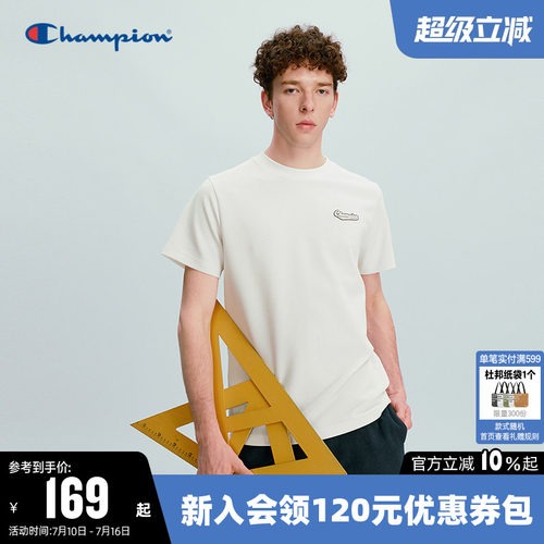 Champion冠军宽松圆领短袖T恤男