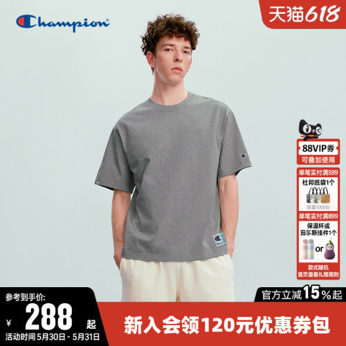 Champion冠军休闲圆领短袖T恤男