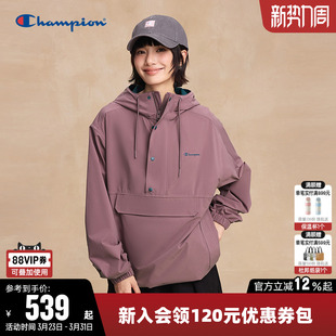 Champion冠军夹克女2026春季 风连帽套头外套男潮 情侣梭织休闲工装