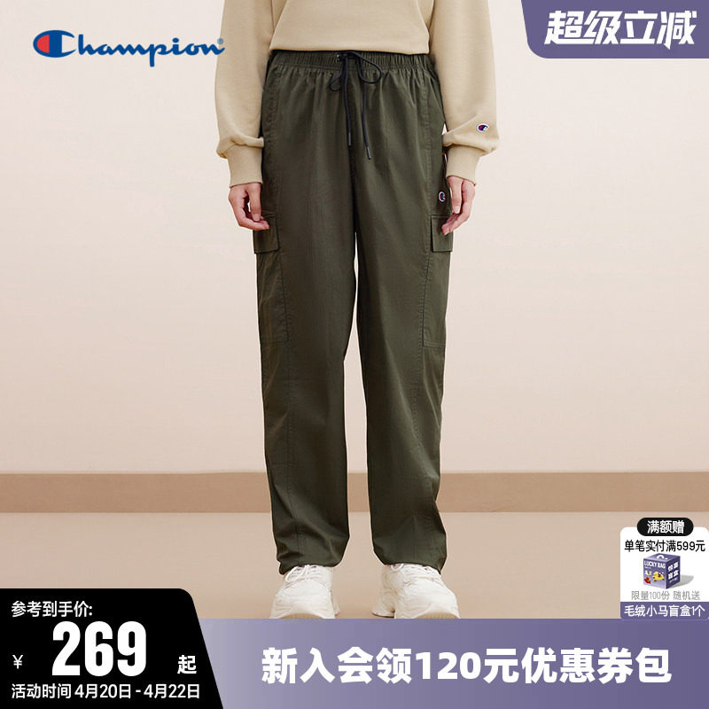 Champion冠军工装裤男2025秋季新款纯色运动长裤直筒休闲裤子女潮