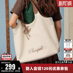 Champion冠军单肩背包2026春夏新款 大容量托特包挎包 男女情侣时尚
