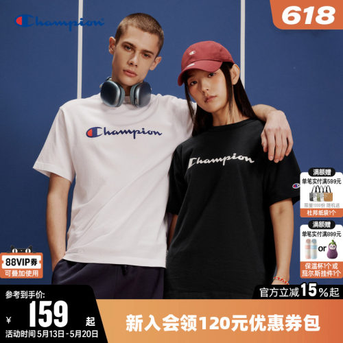 圆领短袖T恤Champion冠军情侣