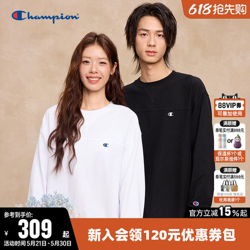 Champion冠军情侣纯棉长袖T恤