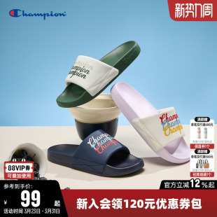 女Slide 凉拖鞋 Triple Script夏季 子男潮 Champion冠军夏季 鞋 新款