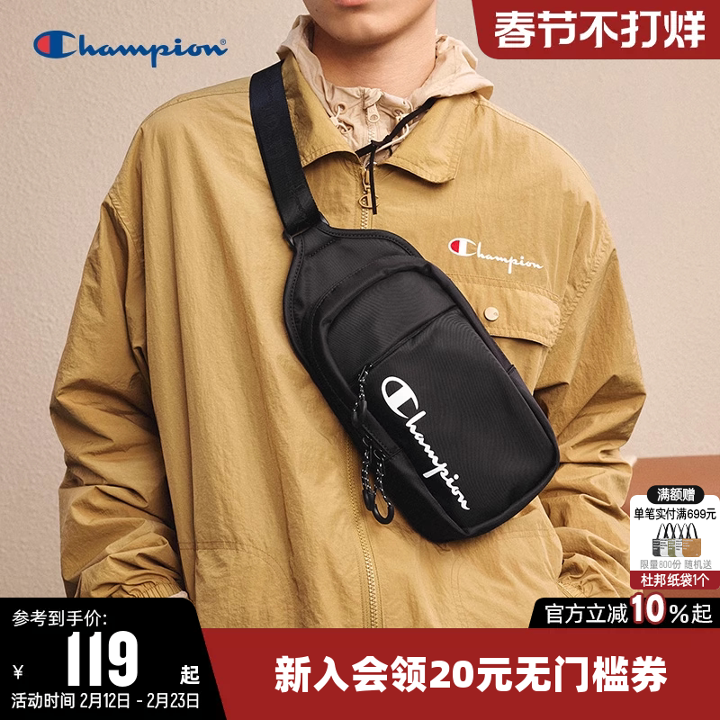 Champion冠军胸包女休闲单肩包运动腰包情侣斜挎包男时尚户外