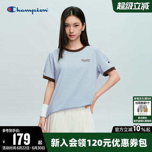 Champion冠军印花logo短袖T恤女