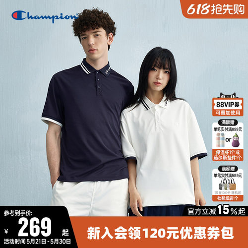 Champion冠军休闲短袖polo衫T恤