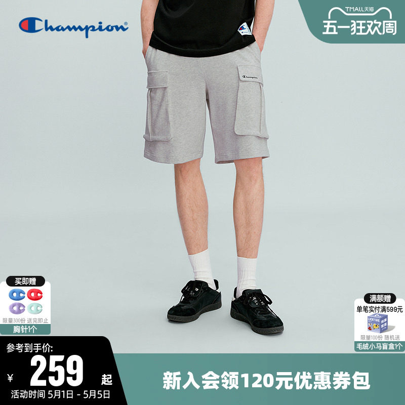 Champion冠军短裤男2026夏季新款五分大口袋工装裤休闲宽松裤子潮