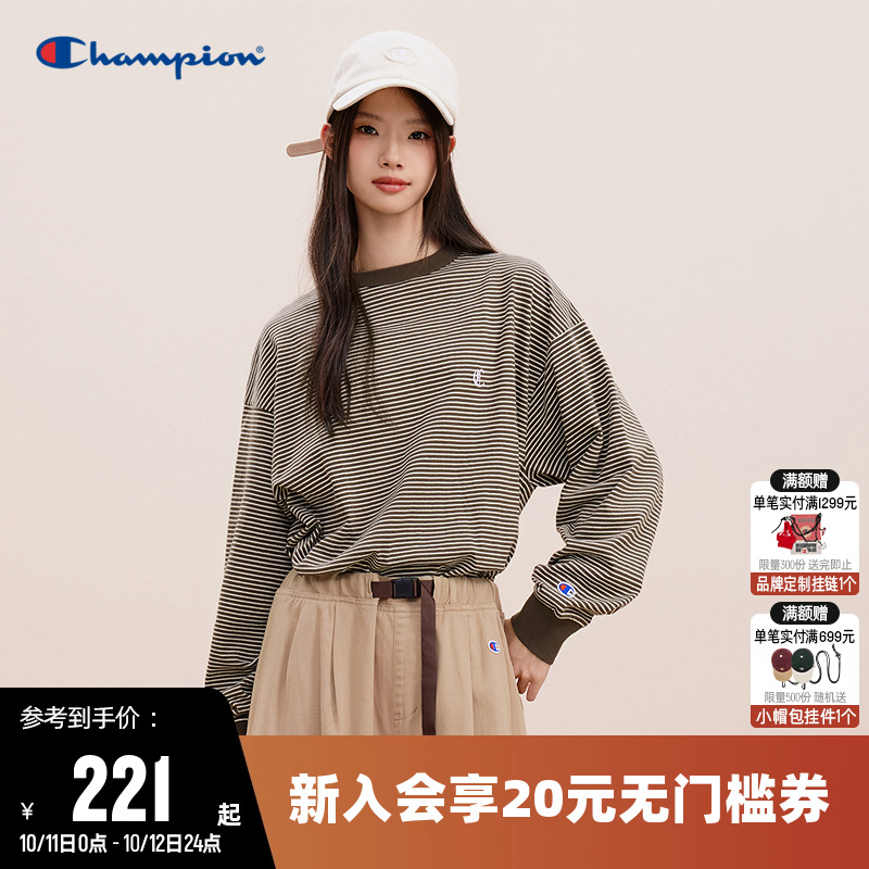 纯棉长袖T恤Champion冠军男