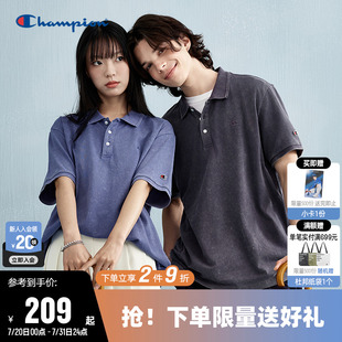 纯色休闲上衣男 Champion冠军T恤女25夏季 新款 情侣纯棉短袖 polo衫