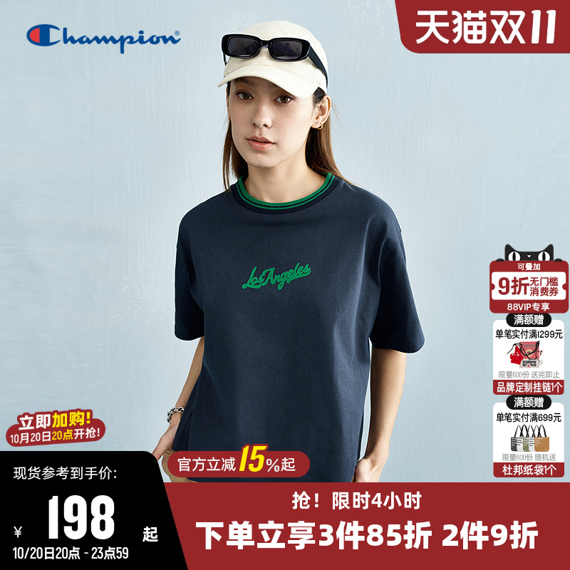 Champion冠军圆领短袖T恤女