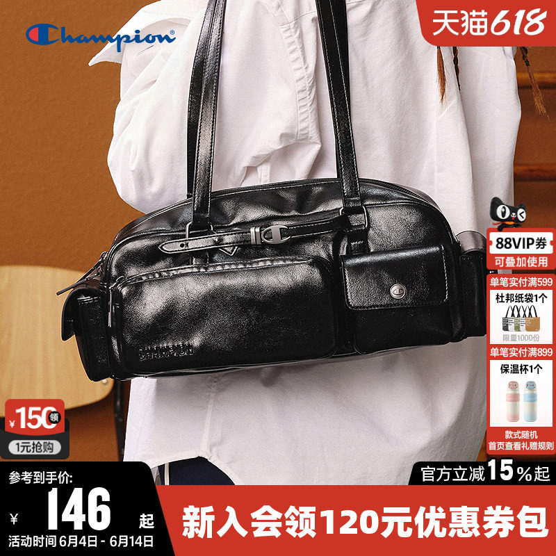Champion冠军新款单肩背包女男情侣法棍包时尚潮流通勤出街手拎包