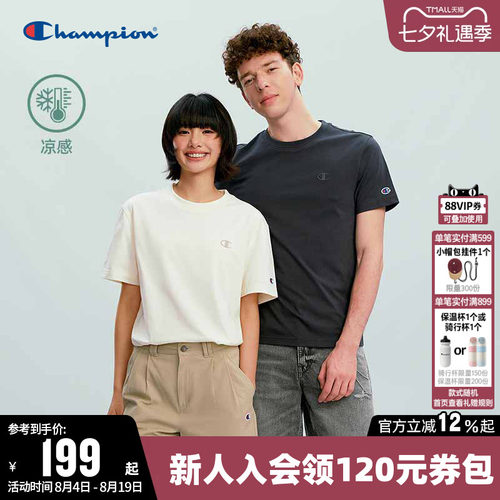 Champion冠军休闲圆领短袖T恤女
