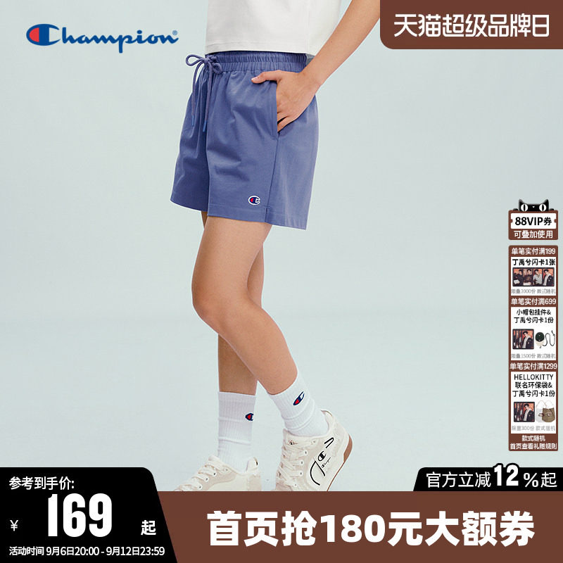 Champion冠军休闲纯棉短裤女图片