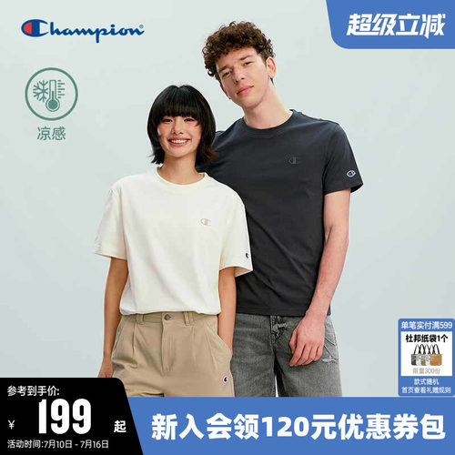 Champion冠军休闲圆领短袖T恤女