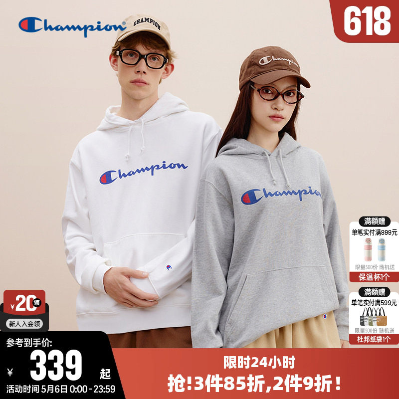 Champion冠军卫衣女春季情侣美式经典纯棉连帽休闲运动宽松上衣男