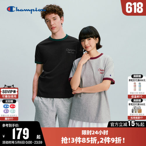 Champion冠军情侣圆领短袖T恤