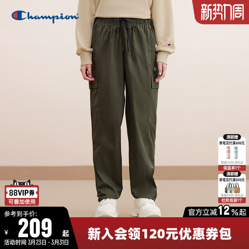 Champion冠军工装裤男2025秋季新款纯色运动长裤直筒休闲裤子女潮