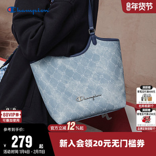 Champion冠军单肩背包2026春新款手提包男女时尚满印挎包大托特包