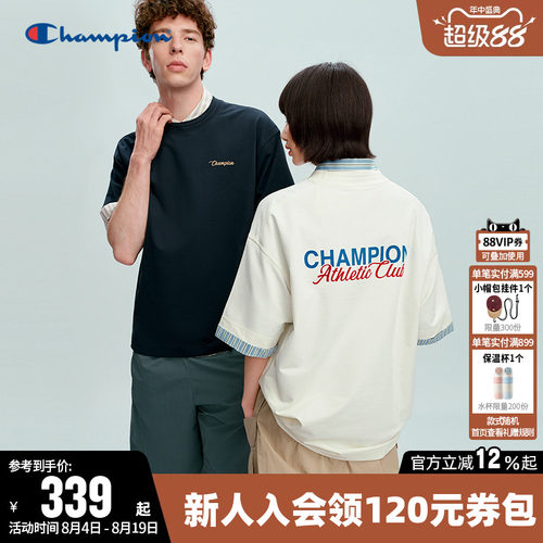 Champion冠军休闲圆领短袖T恤女