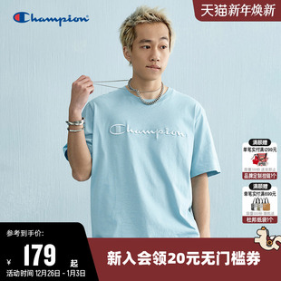 圆领上衣男 纯棉情侣休闲运动短袖 Champion冠军T恤女2025夏季 新款