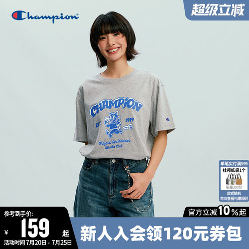 Champion冠军休闲圆领短袖T恤女
