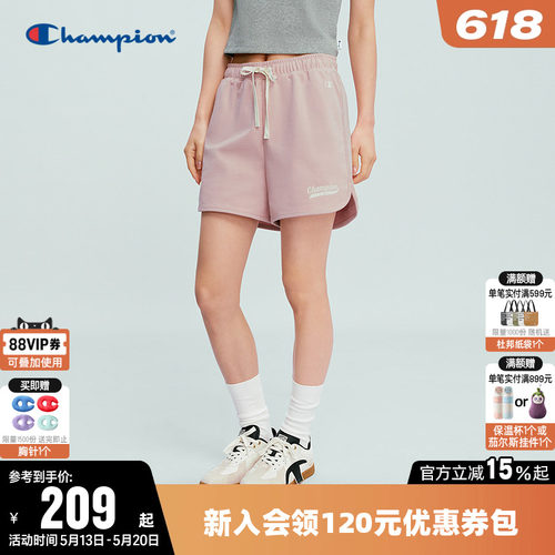 Champion冠军纯棉直筒休闲短裤女
