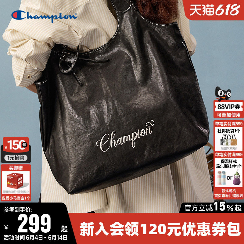 Champion冠军单肩背包2026夏女大容量时尚通勤托特包旅行休闲挎包