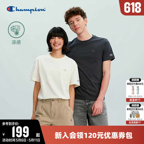 Champion冠军休闲圆领短袖T恤女