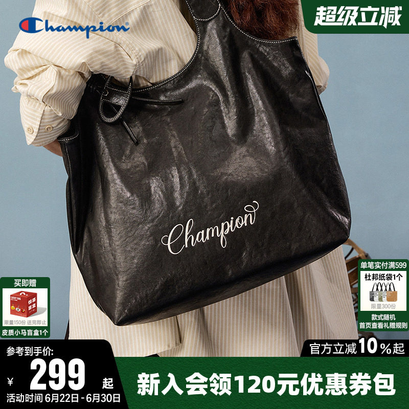 Champion冠军单肩背包2026夏女大容量时尚通勤托特包旅行休闲挎包