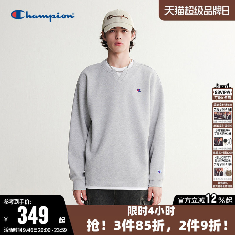 Champion冠军休闲圆领长袖T恤男图片