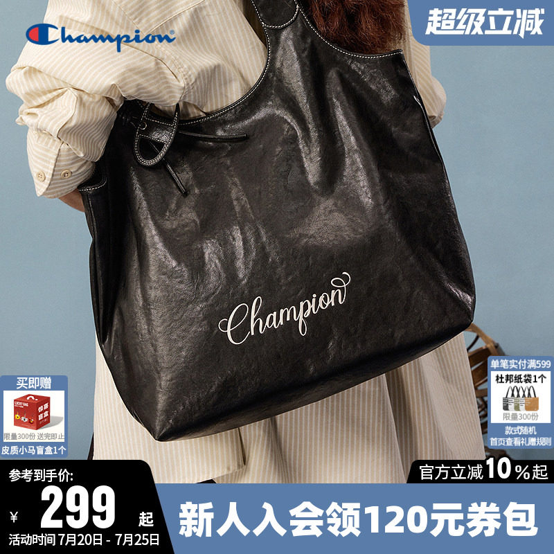 Champion冠军单肩背包2026夏女大容量时尚通勤托特包旅行休闲挎包