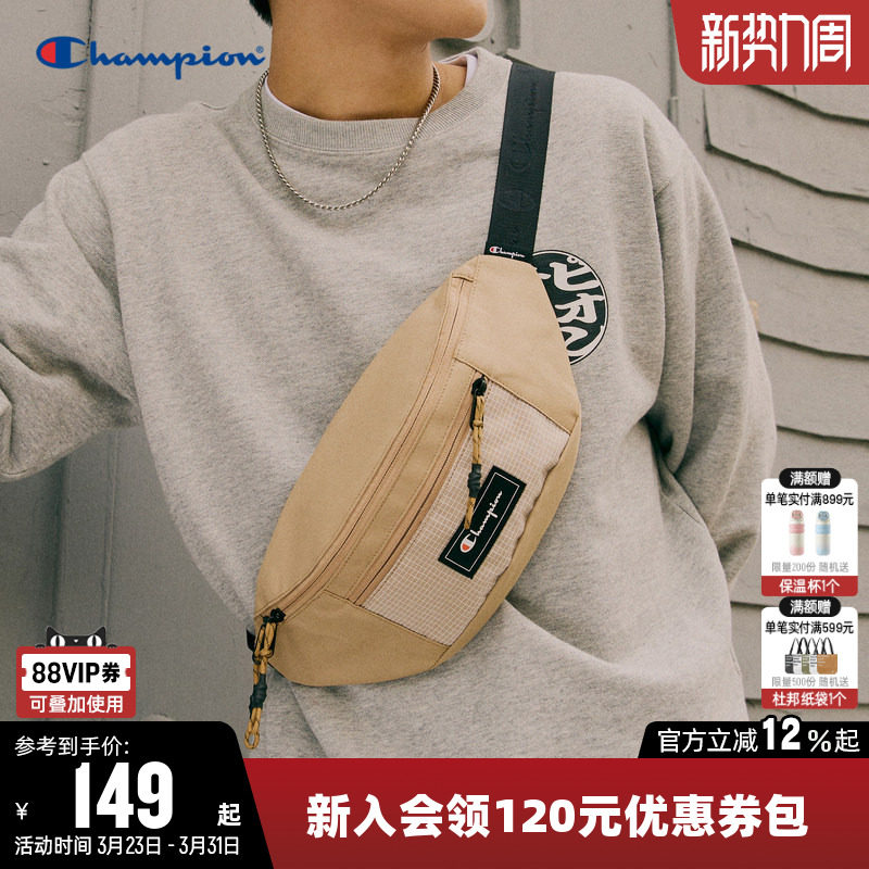 Champion冠军新款胸包女运动腰包休闲户外潮牌情侣时尚斜挎包男
