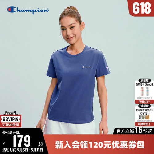 Champion冠军纯棉圆领短袖T恤女