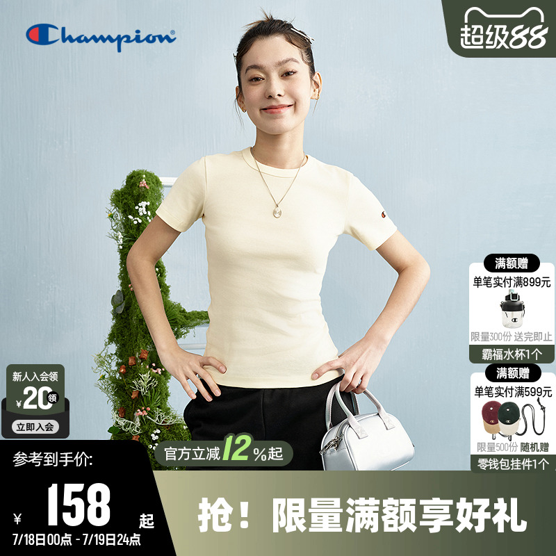 Champion冠军圆领短袖T恤女