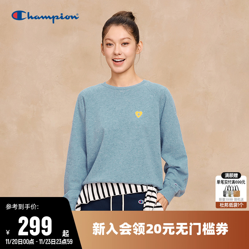 Champion冠军休闲纯棉圆领卫衣女