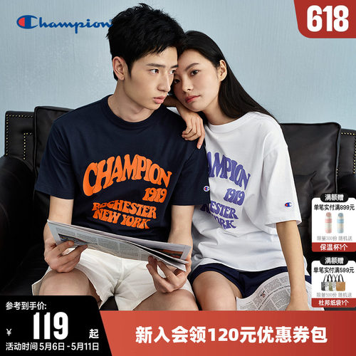 Champion冠军圆领短袖T恤情侣