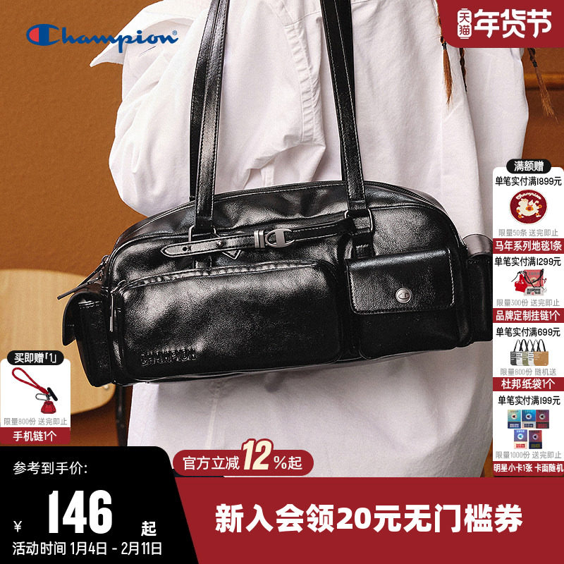 Champion冠军新款单肩背包女男情侣法棍包时尚潮流通勤出街手拎包