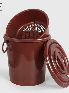 pq801-茶桶茶渣桶茶台废水桶家用小号茶水桶过滤垃圾排水功