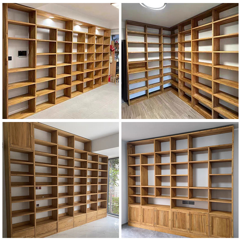 老榆木实木书架墙客厅书房承重收纳柜组合简约现代置物架带门书柜,住宅家具,书架,淘宝优惠券,粉丝福利购,淘宝优惠卷