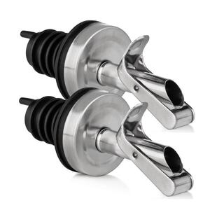 自动开合不锈钢倒油嘴头油壶厨房倒油器油嘴瓶盖子玻璃油瓶不挂油