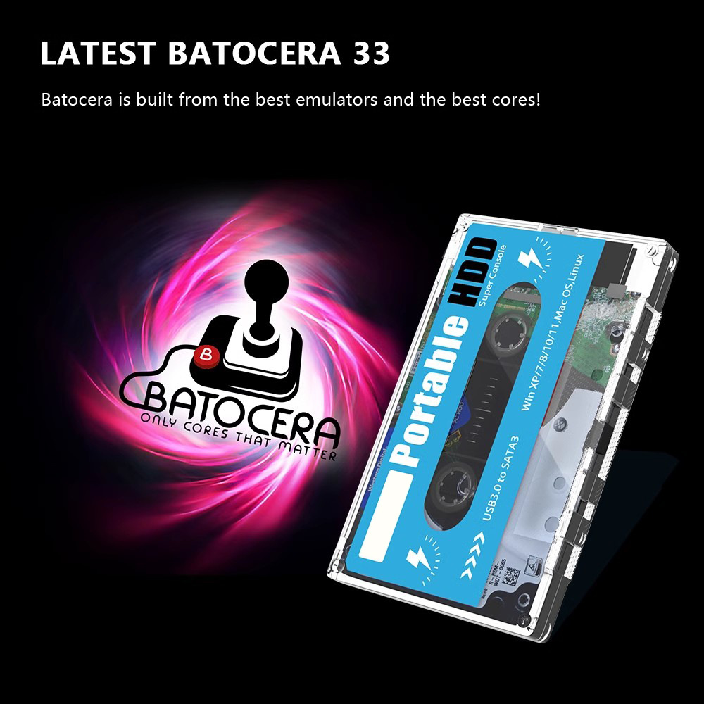 跨境500GB游戏硬盘 batocera硬盘 即插即用 外置机械移动游戏