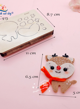 SC415圣诞节驯鹿发夹定制手工DIY儿童发饰ins 压花机通用模板